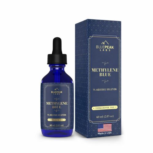 Methylene Blue Drops, No Formaldehyde, Methylene Blue Pharmaceutical Grade, High Purity Lab Compound, 1% Solution, Third Party Lab Tested, Made in USA, 60mL